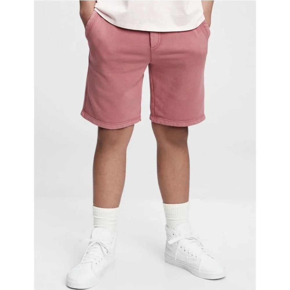 NWT $40 GAP Boy's Fleece Pull-On Barn Red Shorts Size 8 Elastic Waist Drawstring